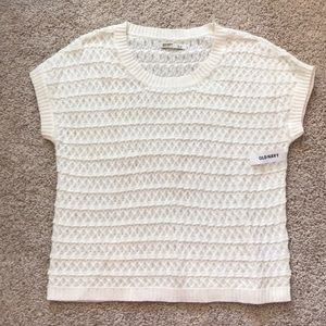 NWT Old Navy White Knit Short Sleeve Sweater